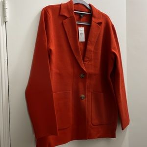 Ann taylor sweater blazer in firecracker orange